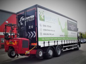 26 tonne lorry partnership with Trojan Mek and Wetherby Building Systems