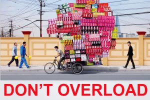 dont overload when moving heavy machinery